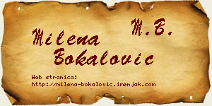 Milena Bokalović vizit kartica